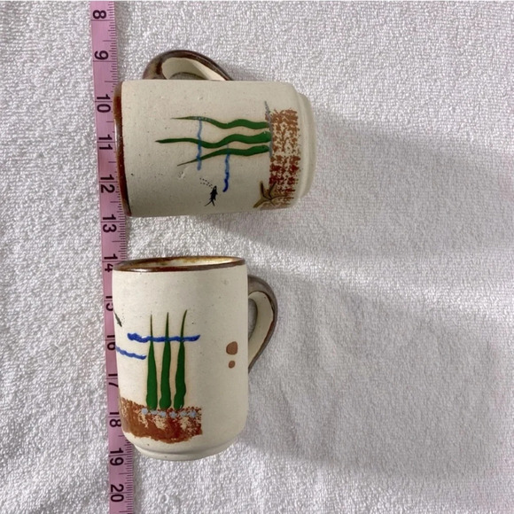 Vintage Mexico Handmade Ceramic Stoneware Mugs x2 - Picture 10 of 10